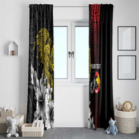 Personalized Papua New Guinea 50th Independence Anniversary Window Curtain Oro Tapa Mix Plumeria