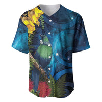 Tui Bird New Zealand Starry Sky Baseball Jersey Maori Koru
