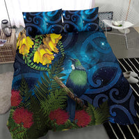 Tui Bird New Zealand Starry Sky Bedding Set Maori Koru