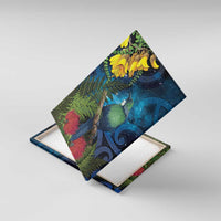 Tui Bird New Zealand Starry Sky Canvas Wall Art Maori Koru