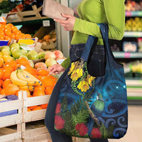 Tui Bird New Zealand Starry Sky Grocery Bag Maori Koru