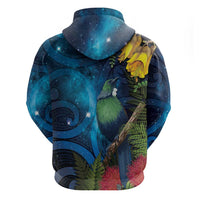 Tui Bird New Zealand Starry Sky Hoodie Maori Koru LT7 - Polynesian Pride