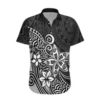 Polynesia Hawaiian Shirt Plumeria Black Curves LT7 Black - Polynesian Pride