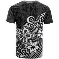 Polynesia T Shirt Plumeria Black Curves LT7 - Polynesian Pride