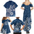 Hawaii Family Matching Outfits Polynesia Summer Maxi Dress And Shirt Family Set Clothes Plumeria Navy Curves LT7