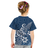 Polynesia Kid T Shirt Plumeria Blue Curves LT7 - Polynesian Pride