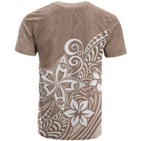 Polynesia T Shirt Plumeria Beige Curves LT7 - Polynesian Pride