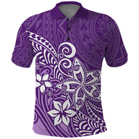 Polynesia Polo Shirt Plumeria Purple Curves LT7 Purple - Polynesian Pride