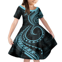 Hawaii Family Matching Outfits - Polynesian Pride Summer Maxi Dress and Shirt Turtle Hibiscus Luxury Style Aquamarine LT7