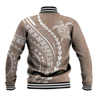 Polynesian Pride Baseball Jacket Turtle Hibiscus Luxury Style - Beige LT7 - Polynesian Pride