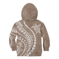 Polynesian Pride Kid Hoodie Turtle Hibiscus Luxury Style - Beige LT7 - Polynesian Pride