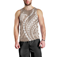 Polynesian Pride Men Tank Top Turtle Hibiscus Luxury Style - Beige LT7 - Polynesian Pride