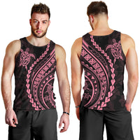 Polynesian Pride Men Tank Top Turtle Hibiscus Luxury Style - Carnation Pink LT7 - Polynesian Pride
