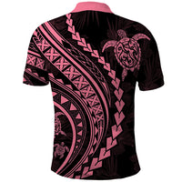 Polynesian Pride Polo Shirt Turtle Hibiscus Luxury Style - Carnation Pink LT7 - Polynesian Pride