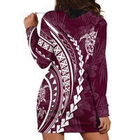 Polynesian Pride Hoodie Dress Turtle Hibiscus Luxury Style - Champagne LT7 - Polynesian Pride