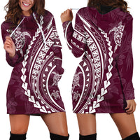 Polynesian Pride Hoodie Dress Turtle Hibiscus Luxury Style - Champagne LT7 - Polynesian Pride