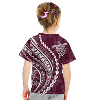 Polynesian Pride Kid T Shirt Turtle Hibiscus Luxury Style - Champagne LT7 - Polynesian Pride