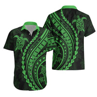 Polynesian Pride Hawaiian Shirt Turtle Hibiscus Luxury Style - Green LT7 - Polynesian Pride