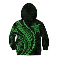 Polynesian Pride Kid Hoodie Turtle Hibiscus Luxury Style - Green LT7 - Polynesian Pride