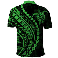 Polynesian Pride Polo Shirt Turtle Hibiscus Luxury Style - Green LT7 - Polynesian Pride