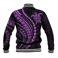Polynesian Pride Baseball Jacket Turtle Hibiscus Luxury Style - Lilac LT7 - Polynesian Pride