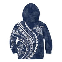 Polynesian Pride Kid Hoodie Turtle Hibiscus Luxury Style - Navy LT7 - Polynesian Pride