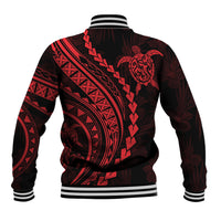 Polynesian Pride Baseball Jacket Turtle Hibiscus Luxury Style - Rose LT7 - Polynesian Pride
