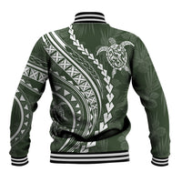 Polynesian Pride Baseball Jacket Turtle Hibiscus Luxury Style - Sage LT7 - Polynesian Pride
