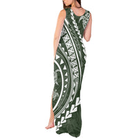 Polynesian Pride Tank Maxi Dress Turtle Hibiscus Luxury Style - Sage LT7 - Polynesian Pride