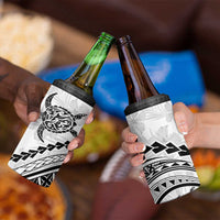 Polynesian Pride 4 in 1 Can Cooler Tumbler Turtle Hibiscus Luxury Style - White