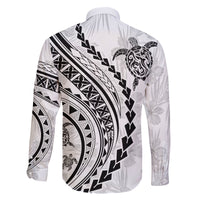 Hawaii Family Matching Outfits Polynesian Pride Off Shoulder Maxi Dress And Shirt Family Set Clothes Turtle Hibiscus Luxury Style - White LT7