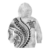 Polynesian Pride Kid Hoodie Turtle Hibiscus Luxury Style - White LT7 - Polynesian Pride
