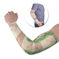 Hawai'i Paniolo Maile Twisted Lei Arm Sleeves Almond Brown LT7 Set of 2 Brown - Polynesian Pride