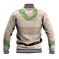 Hawai'i Paniolo Maile Twisted Lei Baseball Jacket Almond Brown
