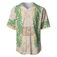 Hawai'i Paniolo Maile Twisted Lei Baseball Jersey Almond Brown