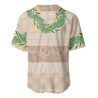 Hawai'i Paniolo Maile Twisted Lei Baseball Jersey Almond Brown