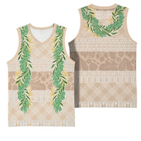 Hawai'i Paniolo Maile Twisted Lei Basketball Jersey Almond Brown
