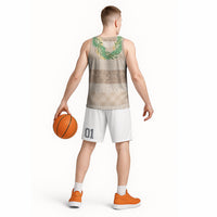 Hawai'i Paniolo Maile Twisted Lei Basketball Jersey Almond Brown