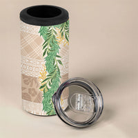 Hawai'i Paniolo Maile Twisted Lei 4 in 1 Can Cooler Tumbler Almond Brown