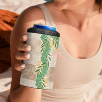 Hawai'i Paniolo Maile Twisted Lei 4 in 1 Can Cooler Tumbler Almond Brown