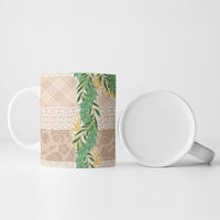 Hawai'i Paniolo Maile Twisted Lei Ceramic Mug Almond Brown