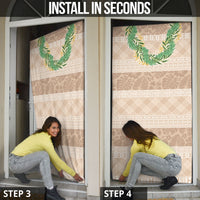 Hawai'i Paniolo Maile Twisted Lei Door Cover Almond Brown
