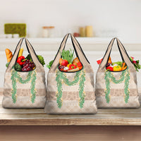 Hawai'i Paniolo Maile Twisted Lei Grocery Bag Almond Brown LT7 3-pack One Size Brown - Polynesian Pride
