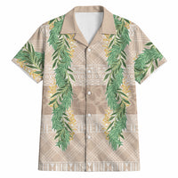Hawai'i Paniolo Maile Twisted Lei Hawaiian Shirt Almond Brown