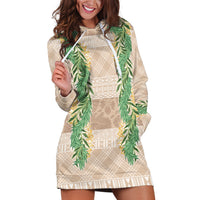Hawai'i Paniolo Maile Twisted Lei Hoodie Dress Almond Brown