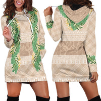 Hawai'i Paniolo Maile Twisted Lei Hoodie Dress Almond Brown