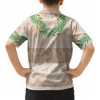 Hawai'i Paniolo Maile Twisted Lei Kid Hawaiian Shirt Almond Brown