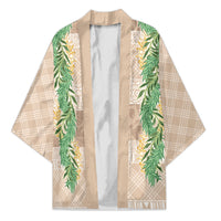 Hawai'i Paniolo Maile Twisted Lei Kimono Almond Brown
