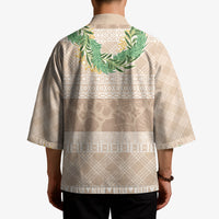 Hawai'i Paniolo Maile Twisted Lei Kimono Almond Brown