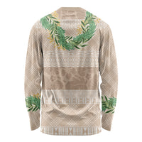 Hawai'i Paniolo Maile Twisted Lei Long Sleeve Shirt Almond Brown